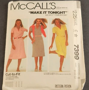 Vestido de punto elástico vintage McCall's 7399 tallas 8-18 con patrón de costura - Imagen 1 de 3