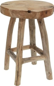 Teakhocker Hocker Sitzhocker Blumenhocker rund Ø 30 cm Beistelltisch massiv Holz - Bild 1 von 1