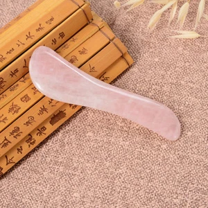 Herramienta de terapia de masaje facial Natural Shape Gua Sha masajeador rosa cuarzo guasha - Imagen 1 de 7