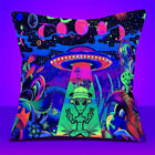 Fe# Square Fluorescent Pillowcase Aliens Printed Throw Pillow Covers Decor (alie
