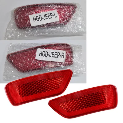 2PCS Red Lens Rear Bumper Reflectors For 2011-2018 Dodge Journey Jeep Compass - Image 1 of 4