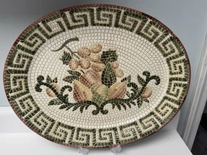 Vintage Italian Mosaic Ceramic Wall Hanger/Platter, Ethan Allen - Picture 1 of 11