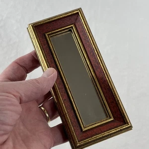 Puppenhaus Kleiderspiegel - Wee Arts - Holz - Burgund und Gold - 5,5" - Bild 1 von 7