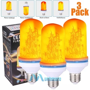 3Pcs LED Fire Flame Effect Light Bulb E27 Simulated Nature Flicker Lamp 4 Modes - Picture 1 of 14