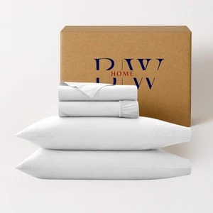 100% Cotton Solid Jersey Sheet Set - Ultra-Soft, Breathable, All-Season Comfo... - Picture 1 of 9