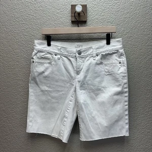 Ann Taylor Loft Shorts Womens Size 27/4 Denim Jean Mid Rise Regular Fit Stretch - Picture 1 of 16