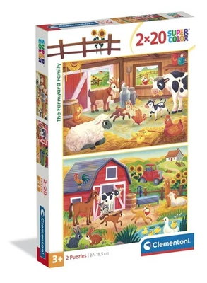 Clementoni - Puzzle per Bambini 2x20 Pezzi Supercolor, per Bambini 3+ Anni, E8g8 - Immagine 1 di 4