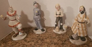 4 Vintage Flambro of "Circus World Museum" "Make-Up Styles" Clown 8" Figurines - Picture 1 of 19