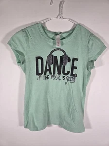 Girls Size 8 Justice T-Shirt Dance Mint Green - Picture 1 of 3