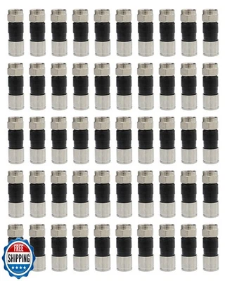 50Pcs RG6 Compression connectors,F Type Coaxial Cable Compression connectors, - Image 1 of 4
