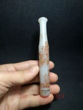 5.2 in Mark Old Chinese Glaze Hand carving Painting Landscaple figure Smoke tsui