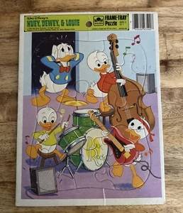 WALT DISNEY FRAME TRAY Huey Dewey Louie DUCK ROCK WHITMAN PUZZLE Vintage 1983 - Picture 1 of 7