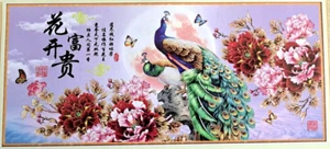 Counted Cross Stitch Kit Peacock C003 - Picture 1 of 6