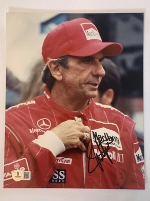 Foto firmada por Emerson Fittipaldi Indy Car 500 campeón carreras certificado de autenticidad Beckett Foto 1 de 4
