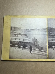 Antik Winteransichten der Niagarafälle Stereoview Haywood altes Foto - Bild 1 von 4