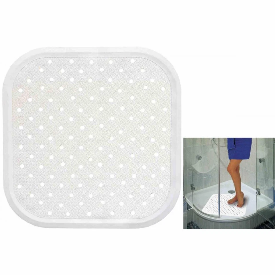 Badematte Badvorleger Duschvorleger Badteppich Duschmatte Weiß 56 X 56 Cm - Bild 1 von 3