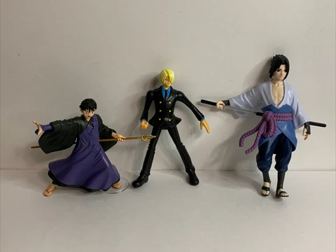 Sanji & Inuyasha & Sasuke Action Figures - Toynami - Incomplete - Anime - Manga Cover