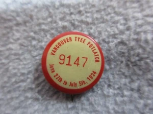 1924 VANCOUVER Wa TYEE POTLATCH NATIVE AMERICAN INDIAN Celluloid Pin Back Button - Picture 1 of 2