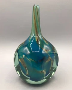 Vintage Mdina Maltese Glass 'Tiger' Cube Vase (Unsigned) - Picture 1 of 17