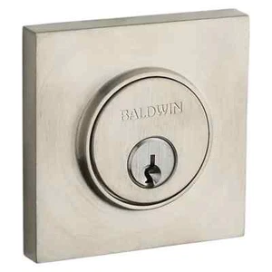 Baldwin 8220056 Contemporary Square Single Cylinder Deadbolt Satin Nickle 8220 - Picture 1 of 2