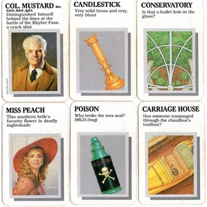 Clue Master Detective 1988 Board Game Replacement Cards - Pick from List - Picture 1 of 32