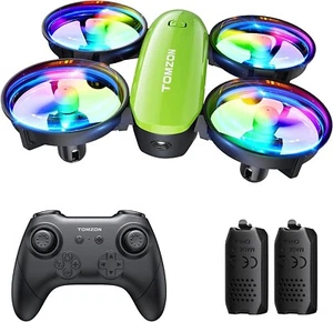 Tomzon Mini Drohne für Kinder Bunte LED RC Quadrocopter Kopflos Modus Höhenlage - Bild 1 von 9