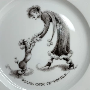 Polka with My Poodle Joanna Hansen Dog Plate Limoges France for Neiman Marcus - Picture 1 of 5