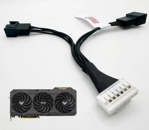 Asus RTX 3090 Ti TUF 7 pin / 2x 4 pin GPU FAN Adapter Converter Cable DeShroud - Picture 1 of 6