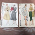 LOT-2) Vtg 1940s Simplicity Patterns HALTER TOP* PEDAL PUSHERS "NEW LOOK" DRESS