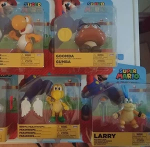 Nintendo Super Mario Bros. Jakks Set Of 4 Goomba Larry Koopa Orange Yoshi NIB - Picture 1 of 4