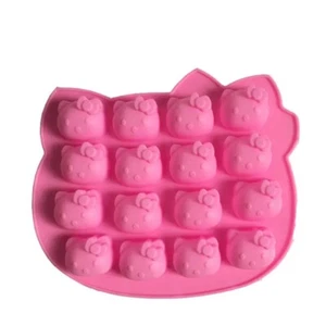 16 Holes Kitty Cat Cake Fondant Chocolate Ice Cube Jelly Silicone Mould - Picture 1 of 2