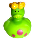 FREE SHIP - SLIME GREEN ALIEN SPACE MONSTER CRUISING RUBBER DUCK COLLECTIBLE 2"