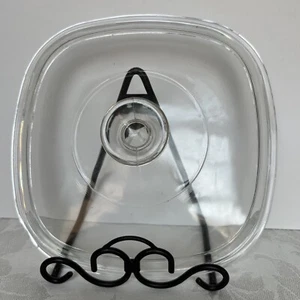Pyrex A 9 C Replacement Lid Cover Square Clear Glass. Has Chip - Picture 1 of 5
