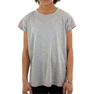 More Mile Girls Cap Training Top Grey Short Sleeve Junior Kids Running T-Shirt - Picture 1 of 4