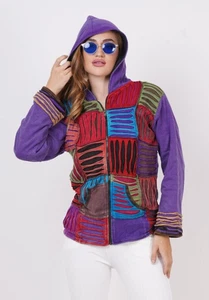Sudadera con capucha boho hippie con cremallera completa de corte de afeitar ... - Imagen 1 de 8