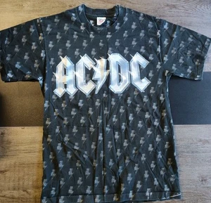 Vintage AC/DC THUNDERSTRUCK All Over Print L Shirt schwarz Einzelnaht 90er Rock Tour - Bild 1 von 13