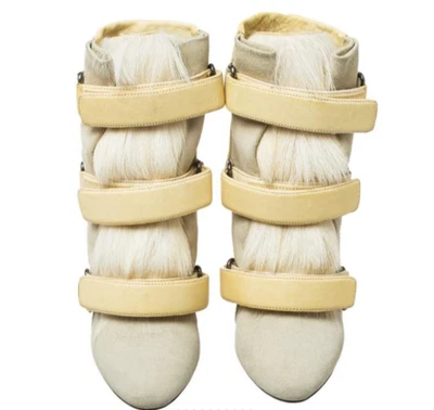 Isabel Marant кремовая кожа, замша, икры волос пирс на танкетке лодыжки загрузки размер 38 - Изображение 1 из 4