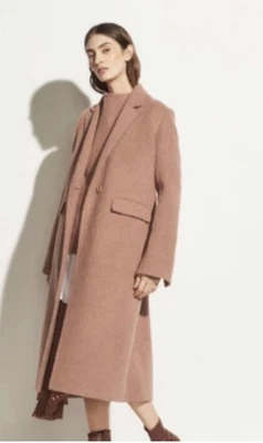 Abrigo Vince Largo Lana Cepillada + Alpaca Rosa Talla PEQUEÑO Foto 1 de 4