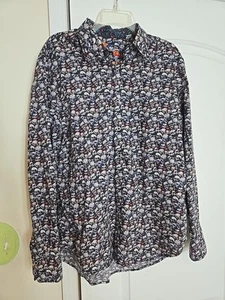 Robert Graham Shirt Men's Large Skulls All Over Flip Cuffs, Long Sleeve Button - Picture 1 of 23