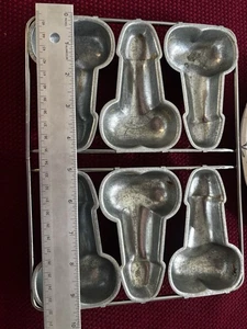 PENIS SHAPE CAKE CANDY BROWNIE COOKIE JELLO MOLDS TINS BACHELORETTE PARTY - Picture 1 of 7