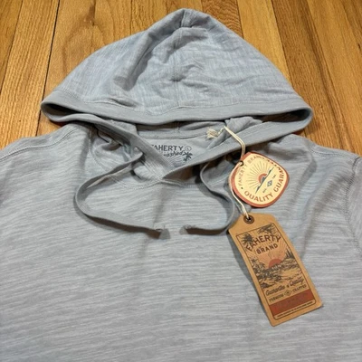 Sudadera con capucha Faherty para hombre talla grande lavada al sol azul brisa algodón orgánico nueva con etiquetas Foto 1 de 4
