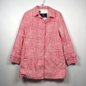 Gabardina Burberry roja patrón a cuadros bolsillos primavera preppy mujer talla S - Imagen 1 de 11