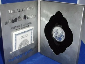 2021 Silber Allegorien Germania & Österreich 2 oz Stempelglanz Medaille - Bild 1 von 4