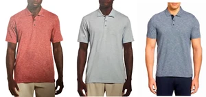 Perry Ellis Men's Moisture Wicking Short Sleeve Slub Polo - Picture 1 of 27
