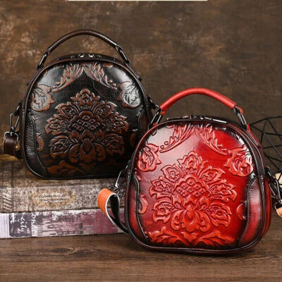 Women Genuine Cow Leather Shoulder Bag Small Purse Tote Handbag Crossbody Bag - Image 1 of 4