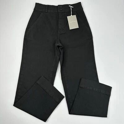 Everlane 女式全新带标签黑色直筒 2 牛仔极简主义裤子 0/W26/L26 — 第 1/4 张图片