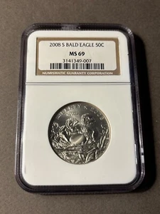 2008 S Bald Eagle Commemorative Half Dollar NGC MS69 - Picture 1 of 3