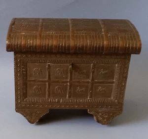 Jewelry Box. Elephants & Swans On Front. Kuwait. On Wheels. No Latch. See Photo - Picture 1 of 13