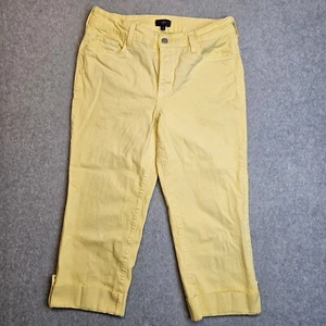 NYDJ Crop Jeans Womens 8 Lift Tuck Technology Yellow Stretch Preppy Mom - Picture 1 of 16