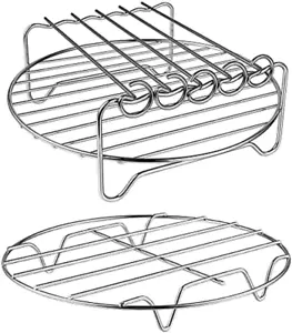 Air Fryer Rack XL Air Fryer Accessories Set of 2, Double Layer Rack with Skewer, - Picture 1 of 12